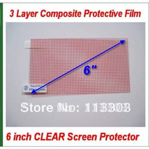 100pcs Universal 6 inch Clear Screen Protector Protective Film with Grid for GPS MP4 Camera Size 129x73mm