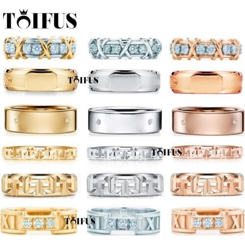 Tif 925 Sterling Silver Classic Style Ladies High-End Roman Numeral Diamond Ring With Original Logo China Factory Wholesale