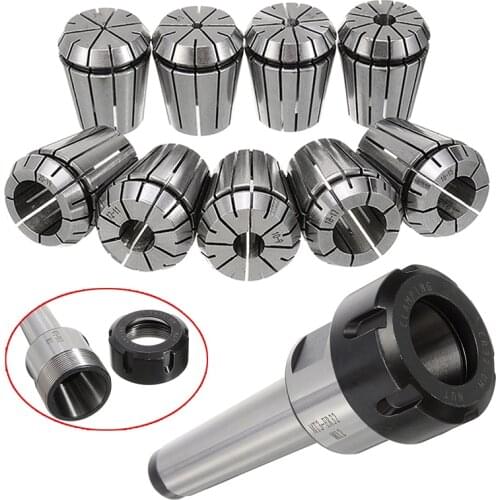 10Pcs/set ER32 Collet Chuck Holder MT3 M12 Morse Taper + ER32 Spring Collets 2-20mm For Lathe Milling Tool