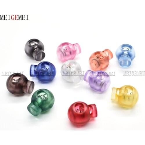 11pcs Colorful Cord Lock Ball Stopper Ends Toggle Clip Transparent Clear Frost Outdoor Backpacks Bag Sportswear Shoe Lace Parts
