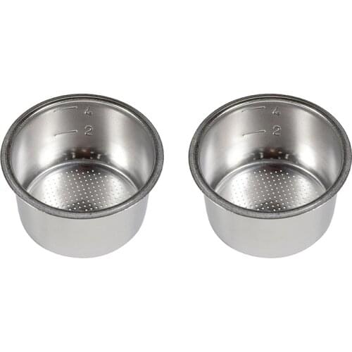 2Pcs 51mm 4 Cups Filter Replacement Filter Basket for Coffee Bottomless Portafilter for Delonghi EC680/EC685 Espresso