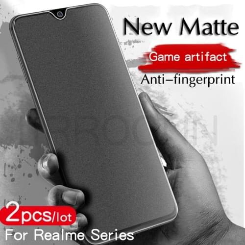 2Pcs/lot Matte Tempered Glass For Realme X2 XT X2pro Screen Protector For Realme 3 5 pro realme C3 C11 12 15 Glass for realme V3