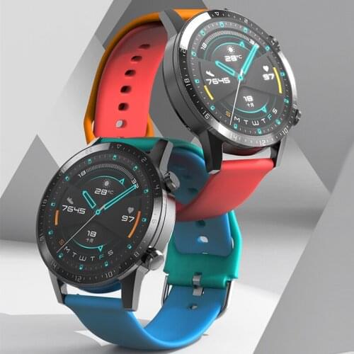 20mm 22mm Sports Strap For Huawei Watch GT 2 Pro 2e Silicone Bracelet For Samsung Galaxy Watch Active 2 Gear S3 Frontier