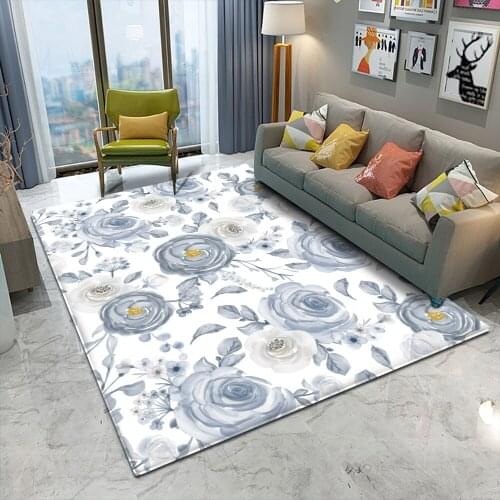 2021 Flower Flannel Rug Wedding Carpet Antislip Living Room Carpet Large Girls Room Mat Hot Sale Home Carpet Fashion 3D Printing