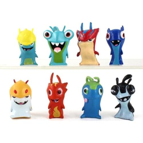 8pcs/lot 4-5cm Cartoon Slugterra PVC Action Figures Toys Dolls Christmas Gift for Children