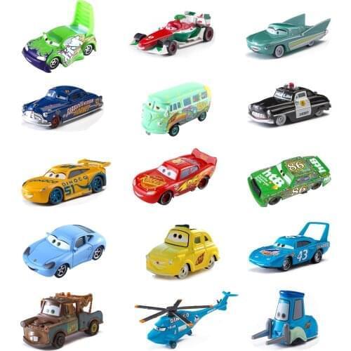 Car Disney Pixar Cars 2 3 New Style Lightning McQueen Mater Jackson Storm 1:55 Diecast Vehicle Metal Boy Kid Toys Christmas Gift