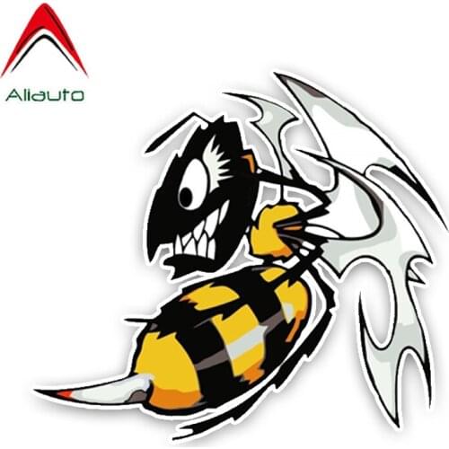 Aliauto Cartoon Car Sticker Lovely Angry Hornets Colored Reflective Waterproof PVC Decal Moto Auto Accessories,13cm*12cm