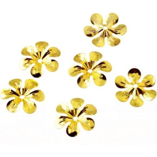 Free shipping 200Pcs Gold Tone Filigree Flower Wraps Connectors Embellishments Gift Decoration DIY Findings 19x21mm