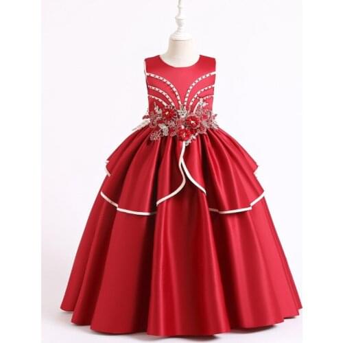 Baby Siseter Dress Sweet Flower Girl Dress Luxury Satin Party Dress Classic Ball Gown Flower Girl Dresses Communion Dresses