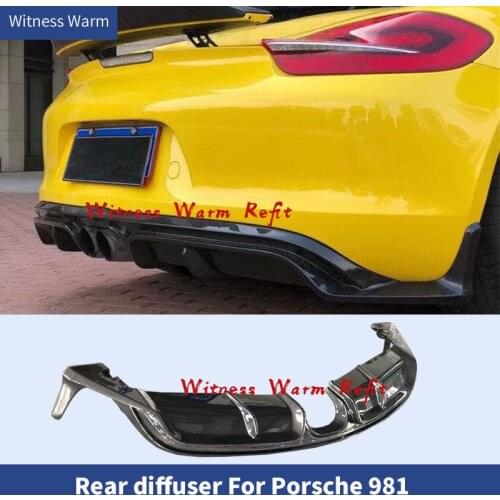 Carbon Fiber FRP Rear Diffuser Bumper Lip spoiler For Porsche Cayman Boxster 981 2013 - 2015