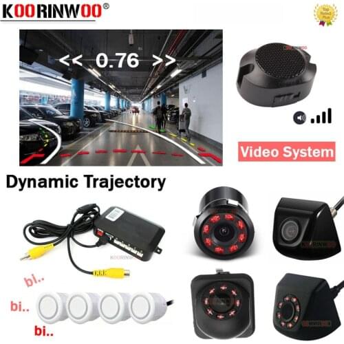 Koorinwoo Intelligent Dynamic Trunk Wide Angle Rearview Camera Video Doul CPU Parking Sensor Reversing For Car Radio Android DVD