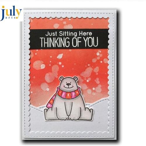 Julyarts Clear Stamps with Dies Scrapbooking Nouveau Arrivage Cute Paper Bear Cutting Stencil Sets
