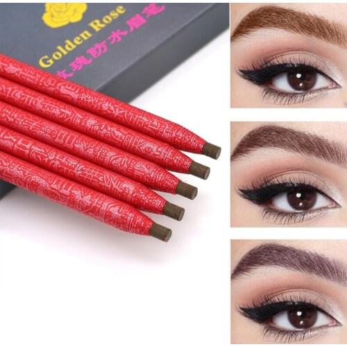 12pcs/box Eyebrow Pencil Waterproof Microblading Pen Long-lasting Eyebrow Enhancer Easy Wear Eye Brow Tint dye Makeup Tool