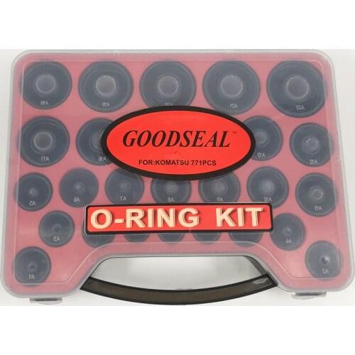 O-ring kit Excavator Komatsu 771pcs NBR90 Nitrile 90 Durometer O Ring classification