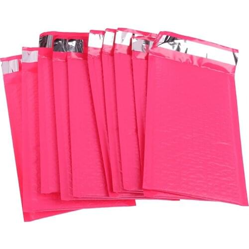 10 Pcs 150x240+40mm Rose Red Bubble Envelop Rose Red Foil Bubble Mailer For Post Logistics Express Fragile Items