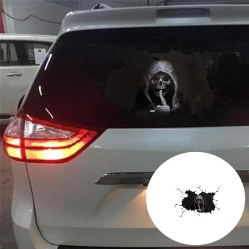 Halloween Stickers Car Non-tox Waterproof Window Sticker Anti-scratch Silent Skull Wall Car Window Decoration Decal Decor Party