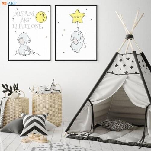 Woodland Nursery Wall Art Dream Adventure Pack Themed Poster Fox Raccoon Bunny Animal Print Boy Room Decoration Picture
