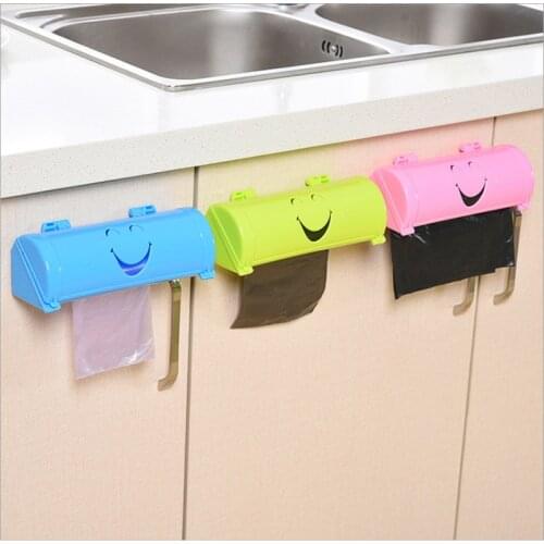 Wall-mounted Plastic Bag Storage Box Garbage Trash Bags Storage Container Multi-purpose Kitchen Bathroom Organization Case