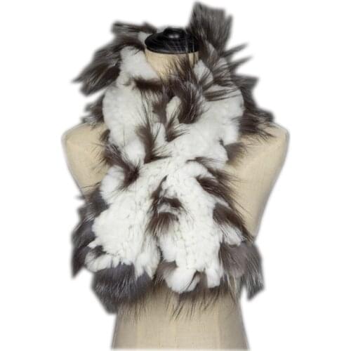 2021 New spring genuine rex rabbit fur fox fur scarf womens short fox fur muffler scarf fur scarves for autumn winter