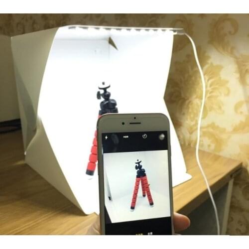 Wholesale Portable Folding Lightbox Photography Studio Softbox LED Light Soft Box for iPhone Samsang HTC DSLR Camera Photo Backg