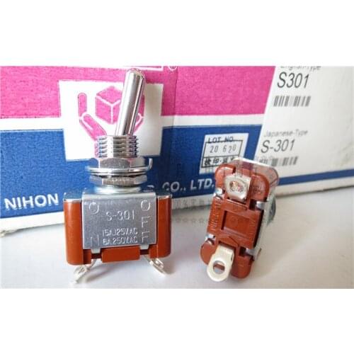 Original new 100% S-301 button switch 2pin 2 gear rocker switch shake switch 6A250V 15A125V