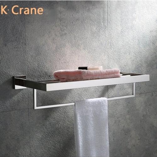 Bath Towel Shelf Bathroom Wall Mount Stainless Steel Holder Double Layer Gold Rack Silver Gold Towels Rack Modern Modern Hanger