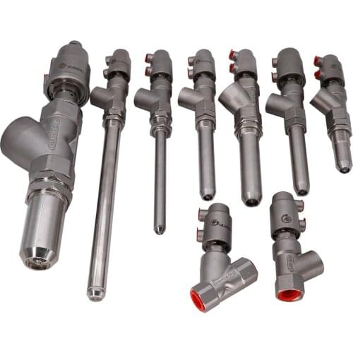 Anti-drip Extended Filling Valve for Stainless Steel Filling Machine, Pneumatic Angle Seat Valve Can Be Customized