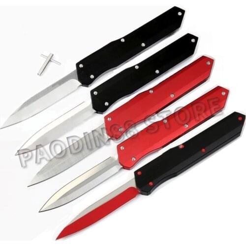 Munroe Cyp 7075 Straight Knife Flat Handle D2 Blade Dual Action Tactical Rescue Pocket Fixed Blade Survival Knife Fishing EDC