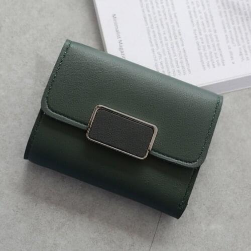 Luxury Brand Leather Women Short Coin Purses Color Contrast Design Clutch Wallet Female Money Credit Card Holder 2021