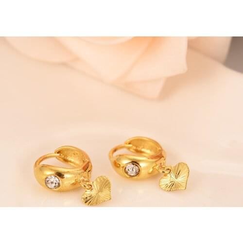 Luxury Lovely Kid Baby Little Girls Jewellery Security Safety CZ Princess Round Gold Color Huggies hoop earrings Jewelry gifts