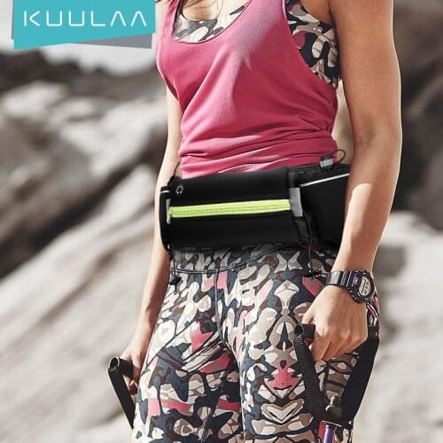 KUULAA Ultra-thin Sports Waist Packs Outdoor Waterproof Pack Belt Bag Phone Pouch Fanny Hanging Bag Men Women Waist Pack