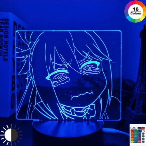 Led Light Anime KonoSuba Aqua for Kids Bedroom Decor Night Light Brithday Gift Room Desk 3d Lamp KonoSuba Manga