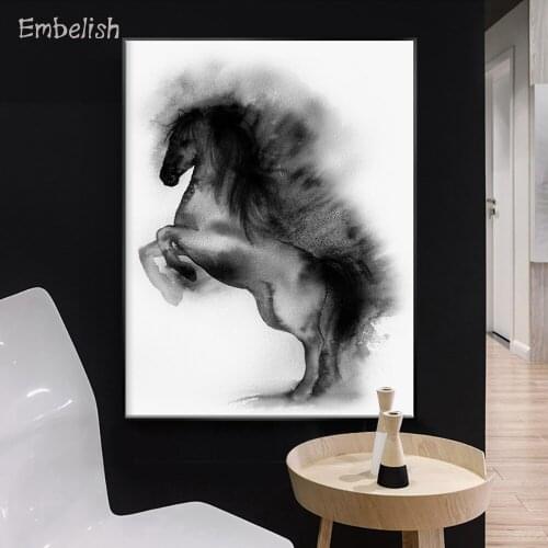 Embelish 1 Pieces Hot Watercolor Animals Modern Home Decor Wall Art Pictures Jumping Horse HD Print On Canvas Painting Bedroom
