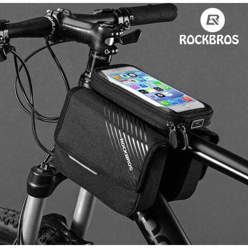 ROCKBROS Bicycle Bag Phone 6.0 Inch Touch Screen Bike Front Bilateral Saddle Bag MTB Road Bike Mountain Bag Cycling Accessories