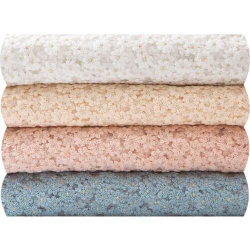 High Quality Daisy Water Soluble Embroidery Micro Elasticity Lace Quilting Fabric for Sewing Clothes Dresses Textile