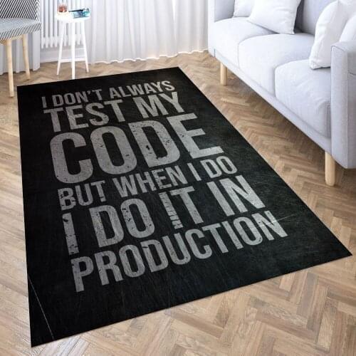 Programmer Funny Gift Carpet for Living Room 3D Anime Cartoon Rug Gamer Teen Room Bedside Lounge Rug Kids Children Floor Mats