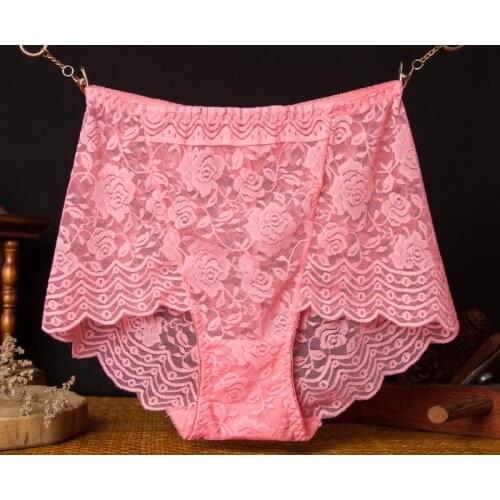 Mozhini Plus Size M-3XL Fashion High Quality Womens Panty Transparent Underwear Women Lace Soft Briefs Sexy Lingerie briefs