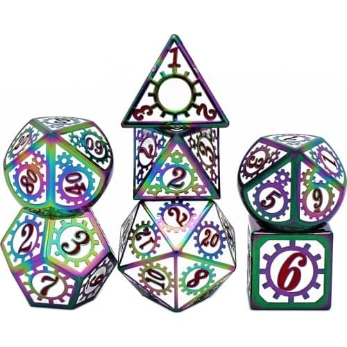 2020 New DnD Metal Dice RPG MTG for Tabletop RPGs Games D20 D12 D10 D8 D6 D4 Zinc Alloy Digital Dices Mechanical style set Dice