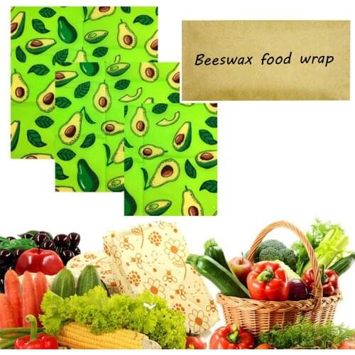3Pack Beeswax Wrap Eco Friendly Kitchen Wrap Replacement Organic Natural Bees Wax Reusable Mixed Pattern Beeswax Food Wraps