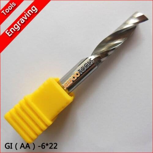 6*22mm AA Series One Spiral Flute Bits Tungsten Carbide End Mill Engraving Tool Bits, Arylic Cutter Tools, Cutting Tools