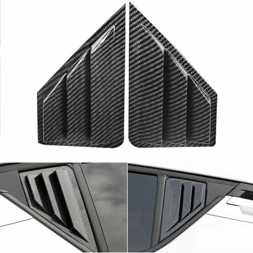 ABS Matte Black/Carbon fiber color Car Rear Window Louver Shutter Cover Trim For Toyota C-HR 2016-2019