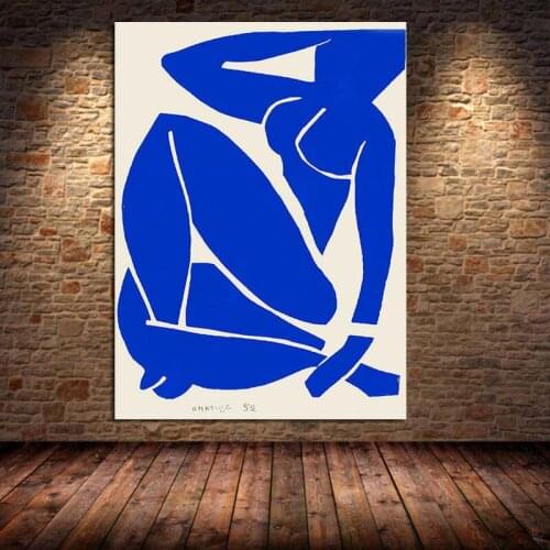 Abstract Home Decoration Canvas Painting French Henri Matisse Blue Nude Posters Prints Wall Art Picture for Living Room Unframed