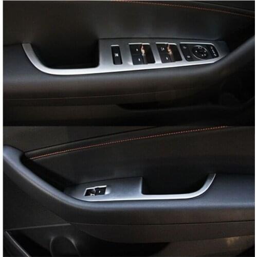 For Hyundai SONATA 2015 2016 ACCESSORIES FIT LF CHROME INTERIOR DOOR WINDOW SWITCH PANEL COVER TRIM MOLDING INSIDE