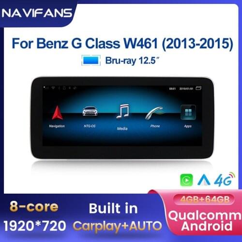 Android 10 Qualcomm System 4+64G Car Multimedia Radio Player Auto Carplay For Mercedes Benz G Class W461 W463 2011-2018 4G LTE