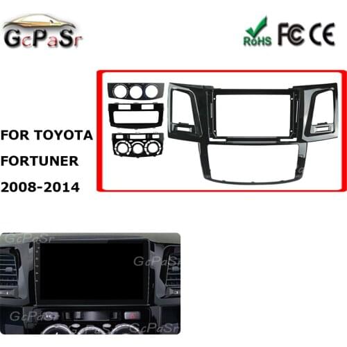 For TOYOTA FORTUNER 2008-2014 9'' Car Audio Radio Fascia Fit Plate Panel Dashboard Replacement Mount Kit power cable wire