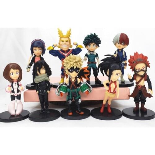 9Pcs My Hero Academia Action Figure PVC Model Toy Midoriya Izuku Bakugou Katsuki Todoroki Shouto Ochaco Uraraka Kirishima Eijiro