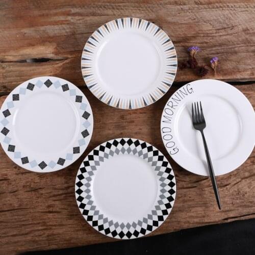 European contracted breakfast ceramic dishes 8inch ceramic cake dessert dishes plates