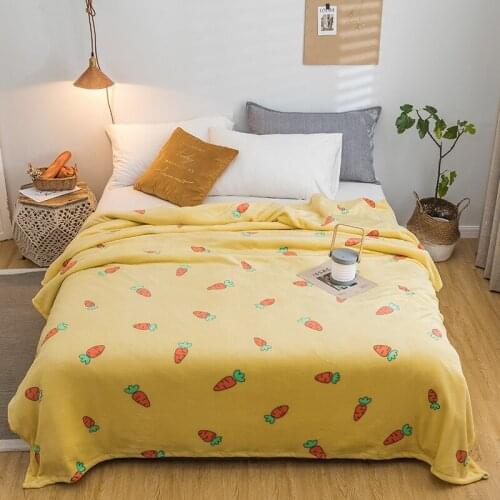 Carrot 200x230cm Farley Wool Polar Microfiber Bedspread Blanket Cover Flannel Blanket for Sofa/Bed/Car Portable Plaids