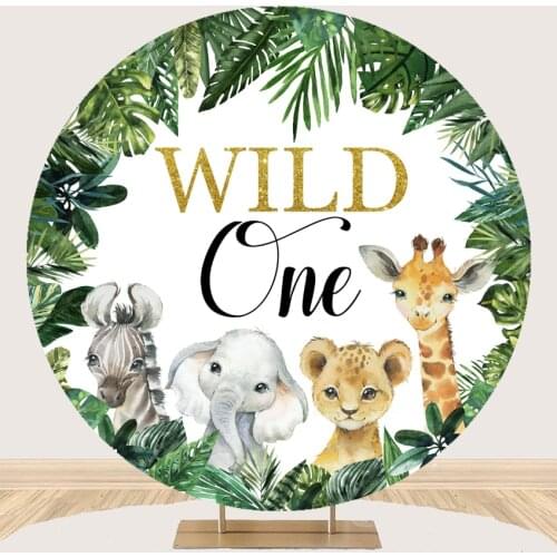 Wild One Round Backdrop Kids Birthday Party Circle Background Banner Arch Stand Props Photostudio Decor Child Baby Photocall