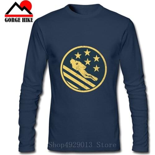 New Pure Cotton Short Sleeves Hip Hop Fashion Scuba Diver USA Distressed T-Shirt Adventure Ocean Sailing Swimming Nature Diving